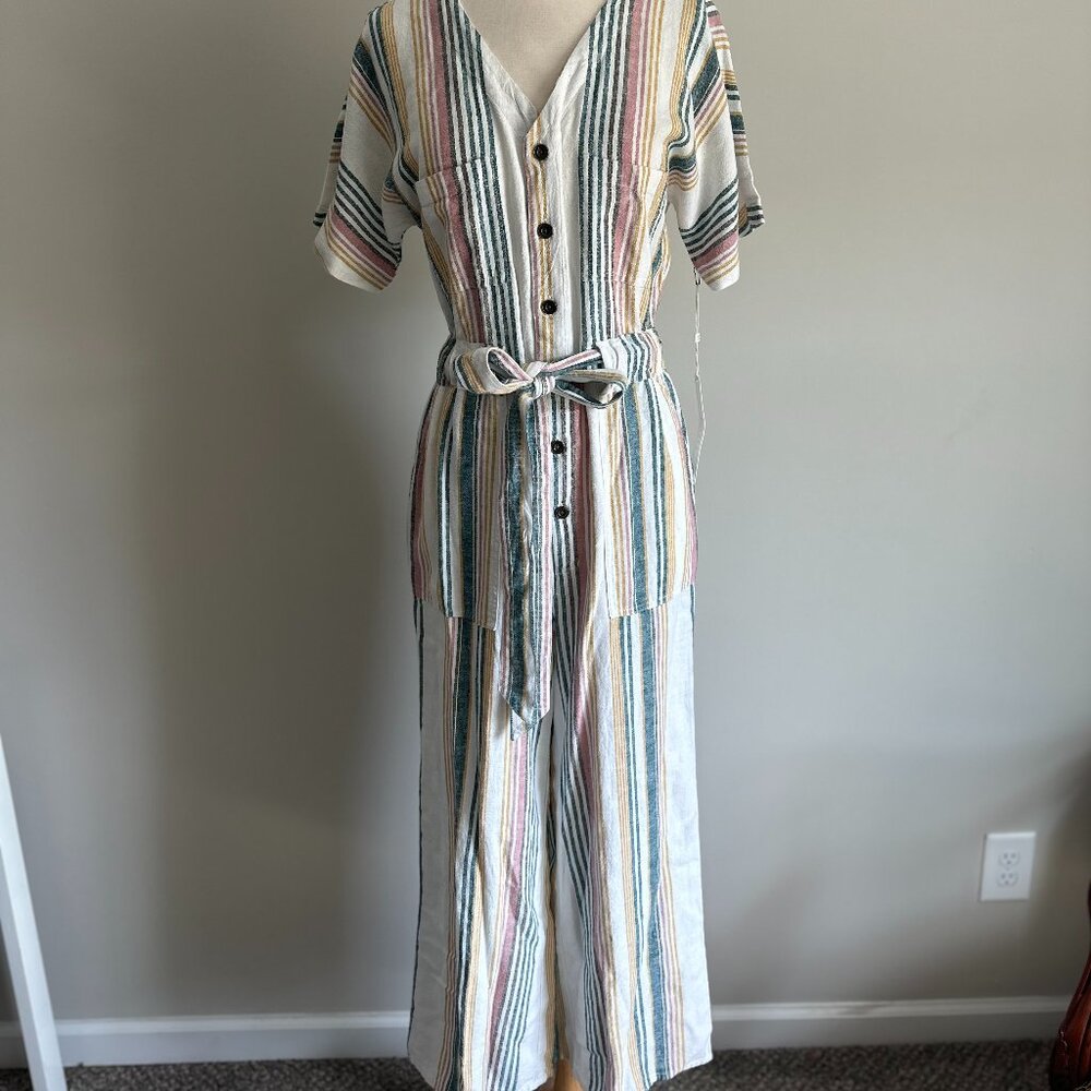 Caslon Stripe Linen Jumpsuit Womens